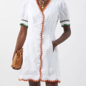 Saloni Marlee White Linen dress
